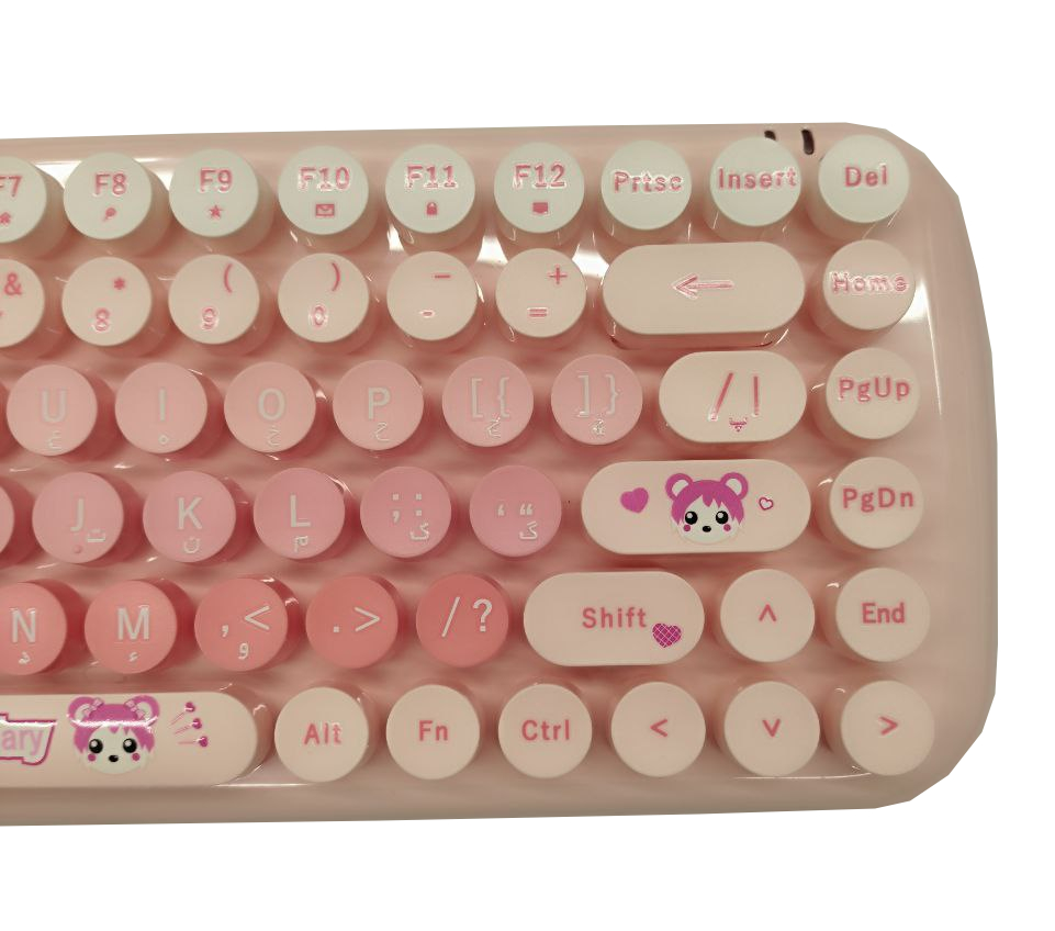 کیبورد و موس بیسیم MOFFII Candy Pink - Image 3