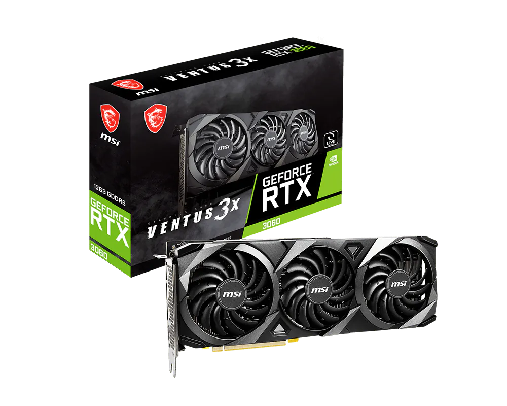 کارت گرافیک کارکرد MSI GeForce RTX 3060 Ventus 3X 12G